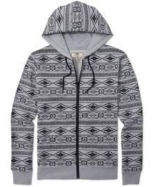 One of this seasons most popular prints just got a whole lot cozier; this Navajo print hoodie by Chor adds style to your sweats.