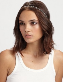 Tiny, delicate scallops of sparkling crystal with a comfortable elastic closure at back. Elastic trim at back 100% crystal Made in USA Tiny, delicate scallops of sparkling crystal with a comfortable elastic closure at back. Elastic trim at back 100% crystal Made in USA