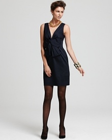 An oversized bow delicately balances the plunging v neckline of this versatile kate spade new york silk dress. Work this day-to-dark look by swapping flats for heels and adding a statement necklace. An oversized bow delicately balances the plunging v neckline of this versatile kate spade new york silk dress. Work this day-to-dark look by swapping flats for heels and adding a statement necklace.