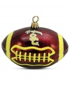Team and Christmas spirit go hand in hand with the USC football ornament. Hand-painted glass is something students, alum and fans will cheer.