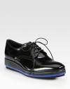 Lace-up oxford design with a micro-platform. Micro-foam wedge, 1½ (40mm)Micro-foam-insert platform, ¾ (20mm)Compares to a ¾ heel (20mm)Leather upperLeather liningRubber solePadded insoleMade in Italy