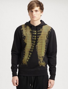 Equipped with a fascinating logo print, this hoodie represents the next wave in style.Attached hoodLong sleevesPull-on styleCottonDry cleanImported Equipped with a fascinating logo print, this hoodie represents the next wave in style.Attached hoodLong sleevesPull-on styleCottonDry cleanImported