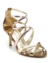 In tri-tone metallic leather, the Elkie sandals from IVANKA TRUMP exude gilded glamour.