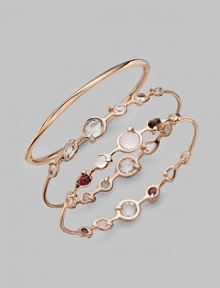 From the Sugar Kissed Collection. Multi shapes of richly faceted clear quartz are elegantly set all around a bangle of sterling silver and 18k gold, finished in the warm glow of 18k rose goldplating.Clear quartz18k gold and sterling silver with 18k rose goldplatingDiameter, about 2½Imported From the Sugar Kissed Collection. Multi shapes of richly faceted clear quartz are elegantly set all around a bangle of sterling silver and 18k gold, finished in the warm glow of 18k rose goldplating.Clear quartz18k gold and sterling silver with 18k rose goldplatingDiameter, about 2½Imported