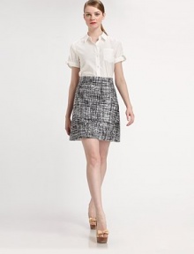 Universally flattering, this skirt with an intoxicating print features a classic fit and a chic, exposed back zipper.Belt loopsAllover printA-line designExposed back zipperFully linedAbout 20 longCottonDry cleanImported Model shown is 5'10½ (179cm) wearing US size 4. Universally flattering, this skirt with an intoxicating print features a classic fit and a chic, exposed back zipper.Belt loopsAllover printA-line designExposed back zipperFully linedAbout 20 longCottonDry cleanImported Model shown is 5'10½ (179cm) wearing US size 4.