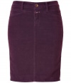 With a sexy, figure-hugging fit, Closed updates the classic jean skirt with a pencil silhouette and a downtown attitude - Five-pocket styling, off-seam pockets, logo detail at fly, back slit, fitted -  Wear with a billowy boho-inspired top, wedge sandals, and a statement satchel