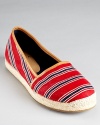 Delightfully nautical, these Aqua espadrilles create the perfect setting for lobster lunches and oceanside outings.