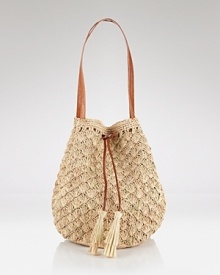 Tap into this season's homespun trend with mar Y sol's crochet tote. Whether it's a trip to the tropics or summer in the city, this drawstring bag loves gladiator sandals and shades. Tap into this season's homespun trend with mar Y sol's crochet tote. Whether it's a trip to the tropics or summer in the city, this drawstring bag loves gladiator sandals and shades.