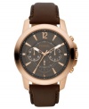 Never leave home without the timeless style and precision of this chronograph timepiece from Fossil.