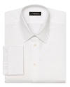 Topped with a traditional point collar and finished with French cuffs, this smart classic fit dress shirt creates a crisp, professional silhouette.
