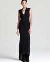 This Helmut Lang dress captured relaxed elegance with raw-edged seams and flattering high-low hemline.