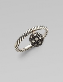 From the David Yurman Element Collection. Signature cable twisted band with diamond pavé ball.Diamond, 0.26 tcw Sterling silver Black rhodium Width, about 8mm Imported Additional Information Women's Ring Size Guide 