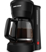 Made for small spaces and tight quarters, this coffee maker has a compact design with cord storage, so you can have your morning brew anywhere. Hassle-free features, such as a nonstick keep-warm plate and one-touch operation, make it a low-maintenance kitchen companion. 2-year warranty.