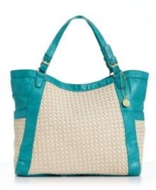 A take-anywhere woven bag from Big Buddha, detailed with sleek contrast trim. Whether heading to the beach or bustling about the city, this roomy design will store all you need and so much more. A take-anywhere woven bag from Big Buddha, detailed with sleek contrast trim. Whether heading to the beach or bustling about the city, this roomy design will store all you need and so much more.