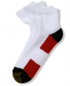 Specially made to absorb sweat and cushion impact: A four-pack of quarter socks from GoldToe.