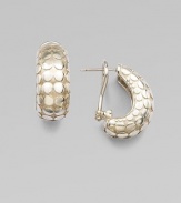 From the Dot Collection. This curvy design features a dotted texture in sleek sterling silver. Sterling silverLength, about ¾Post backImported 