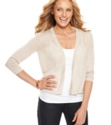 This open-front petite cardigan from Charter Club features an easy fit for essential layering. Wear it with anything from jeans and a tee to a printed dress!