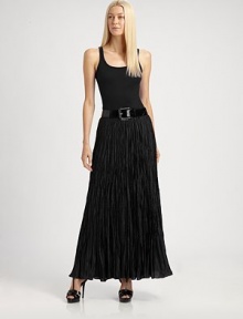This long, silky silhouette is crafted with allover crinkles for a soft, romantic look.Self waistbandConcealed side zipAbout 41 longCupro/silkDry cleanImportedModel shown is 5'10 (177cm) wearing US size 4. This long, silky silhouette is crafted with allover crinkles for a soft, romantic look.Self waistbandConcealed side zipAbout 41 longCupro/silkDry cleanImportedModel shown is 5'10 (177cm) wearing US size 4.