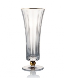 Handcrafted in premium Rogaska crystal, the Elmsford vase shines with the luxe sophistication of Trump Home. Delicate cuts and touches of gold add elegant flair to formal interiors. Handcrafted in premium Rogaska crystal, the Elmsford vase shines with the luxe sophistication of Trump Home. Delicate cuts and touches of gold add elegant flair to formal interiors.