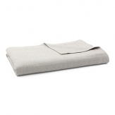 Inspired by the refined polish of menswear, this relaxed collection pairs solid brushed cotton and twill with faux suede trim and plaid. This soft twill blanket has the look of flannel suiting, in light grey with three rows of channel stitching detail.