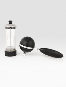 Easily and conveniently create perfect espresso in the home, office or anywhere at all with the revolutionary TWIST, the world's first handheld espresso maker. Its patent-pending technology uses the same 8g pressure cartridges used in whipped cream dispensers and soda makers, offering sufficient pressure to make up to four double shots and eight single shots of espresso. Easily and conveniently create perfect espresso in the home, office or anywhere at all with the revolutionary TWIST, the world's first handheld espresso maker. Its patent-pending technology uses the same 8g pressure cartridges used in whipped cream dispensers and soda makers, offering sufficient pressure to make up to four double shots and eight single shots of espresso.