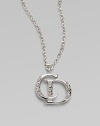 Dazzling, crystal encrusted logo pendant on link chain for an iconic design. Palladium platedCrystalsLength, about 14Pendant size, about ½Spring ring closureImported