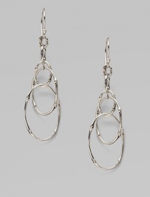 From the Bamboo Collection. Interlocking ovals of sterling silver bamboo elegantly dangle.Sterling silver Length, about 3 French wire Imported