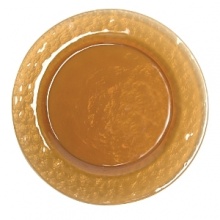 A lightly hammered texture embellishes the colored glass of this charger from Artland, for timelessly elegant artisanal style. A lightly hammered texture embellishes the colored glass of this charger from Artland, for timelessly elegant artisanal style.