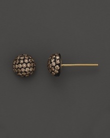 Faceted brown diamonds in 14K yellow gold settings. Faceted brown diamonds in 14K yellow gold settings.