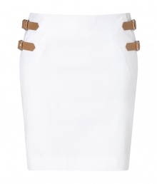 This stylish skirt from Ralph Lauren channels a classic preppy aesthetic with a chic twist - Mini length, leather strap and buckle detail on sides- Pair with a breezy blouse and pumps This stylish skirt from Ralph Lauren channels a classic preppy aesthetic with a chic twist - Mini length, leather strap and buckle detail on sides- Pair with a breezy blouse and pumps