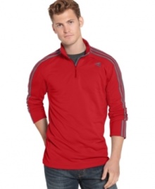 For over 50 years, world-class athletes have been relying on adidas to meet their training and competition needs. Gear up with the brand that knows you best with this sleek quarter-zip layering shirt. For over 50 years, world-class athletes have been relying on adidas to meet their training and competition needs. Gear up with the brand that knows you best with this sleek quarter-zip layering shirt.
