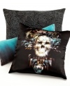 Pillow talk! Make a statement with this Bar III decorative pillow featuring a digital novelty skull print.