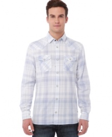 Mix up your casual look from the standard fare with this cool plaid shirt from Buffalo David Bitton. Mix up your casual look from the standard fare with this cool plaid shirt from Buffalo David Bitton.