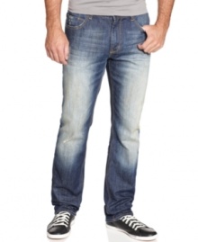 Fade in. These DKNY jeans have a washed-out, lived-in look right from the start. Fade in. These DKNY jeans have a washed-out, lived-in look right from the start.