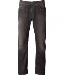 Perfectly worn-in grey slim cut jeans - A great downtown-approved addition to any outfit - Pair with a plaid button down shirt and brogues for retro sophistication - Try with rugged motorcycle boots and a leather jacket for an edgy urbane look Perfectly worn-in grey slim cut jeans - A great downtown-approved addition to any outfit - Pair with a plaid button down shirt and brogues for retro sophistication - Try with rugged motorcycle boots and a leather jacket for an edgy urbane look