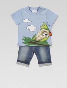 Crafted in plush cotton with a colorful mini GG-printed bird, this cozy knit will be your favorite.CrewneckShort sleevesMother of pearl shoulder buttonsCottonMachine washMade in Italy Please note: Number of buttons may vary depending on size ordered. Crafted in plush cotton with a colorful mini GG-printed bird, this cozy knit will be your favorite.CrewneckShort sleevesMother of pearl shoulder buttonsCottonMachine washMade in Italy Please note: Number of buttons may vary depending on size ordered.