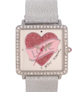 Wear your heart on your wrist with this glittery and truly unique watch from Betsey Johnson.