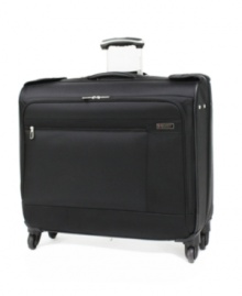 So light, so right. Built to carry more and weigh less, this garment bag offers 360º mobility that is so effortless you'll fly from destination to destination with superior ease. A tough and durable construction opens to a deluxe interior with tie-down straps, an any hanger clip and more features that put the comfort of home right on the road with you. Limited lifetime warranty. Qualifies for Rebate So light, so right. Built to carry more and weigh less, this garment bag offers 360º mobility that is so effortless you'll fly from destination to destination with superior ease. A tough and durable construction opens to a deluxe interior with tie-down straps, an any hanger clip and more features that put the comfort of home right on the road with you. Limited lifetime warranty. Qualifies for Rebate