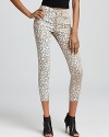 A trend-right leopard print lends an exotic edge to these Joe's Jeans skinny jeans.