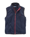 An essential vest is crafted from plush Polarfleece® for an ultra-soft feel and a cozy look.