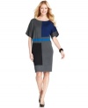 Anne Klein's colorblocked sweater dress is a soft and refreshing switch from your standard sheath!