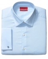 With a sophisticated French cuff, this Alfani fitted dress shirt is a sophisticated approach to style.