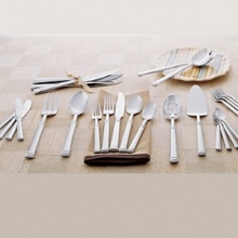 Tuscany is a contemporary pattern with banded accents, crafted of heavy gauge, 18/10 stainless steel. Mirrored finish. Dishwasher safe. Tuscany is a contemporary pattern with banded accents, crafted of heavy gauge, 18/10 stainless steel. Mirrored finish. Dishwasher safe.