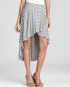 Ella Moss Skirt - Wren Striped High/Low