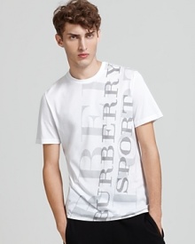 Burberry Sport's logo dashes across this sporty, basic tee. Burberry Sport's logo dashes across this sporty, basic tee.