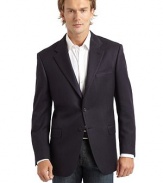 THE LOOKNotched lapelWelt pocket at chestButton closureDual flap pocketsLong sleeves with button cuffsVented back hemInner welt pocketsTHE FITAbout 32 from shoulder to hemTHE MATERIALCotton/silkFully linedCARE & ORIGINDry cleanMade in USA