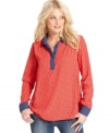 With an irreverent horse print, this Free People boyfriend blouse is stylishly slouchy!