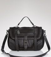 Tap an equestrian-inspired ethos with this leather and linen saddle bag from Sam Edelman. Combining textures and tones, its a versatile accent for your daytime looks.