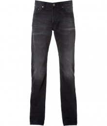 Slim-cut straight leg dark grey jeans - Channel downtown cool in these slim jeans - Pair with a t-shirt, a leather jacket, and trainers for a casual look - Style with a pullover, a blazer, and motorcycle boots