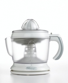 There's nothing sweeter than a refreshing glass of freshly squeezed fruit juice. This juicer provides amazingly efficient extraction with a double cone for different fruit sizes and two-way reamer rotation that helps release every last drop. One-year warranty. Model KS500. There's nothing sweeter than a refreshing glass of freshly squeezed fruit juice. This juicer provides amazingly efficient extraction with a double cone for different fruit sizes and two-way reamer rotation that helps release every last drop. One-year warranty. Model KS500.